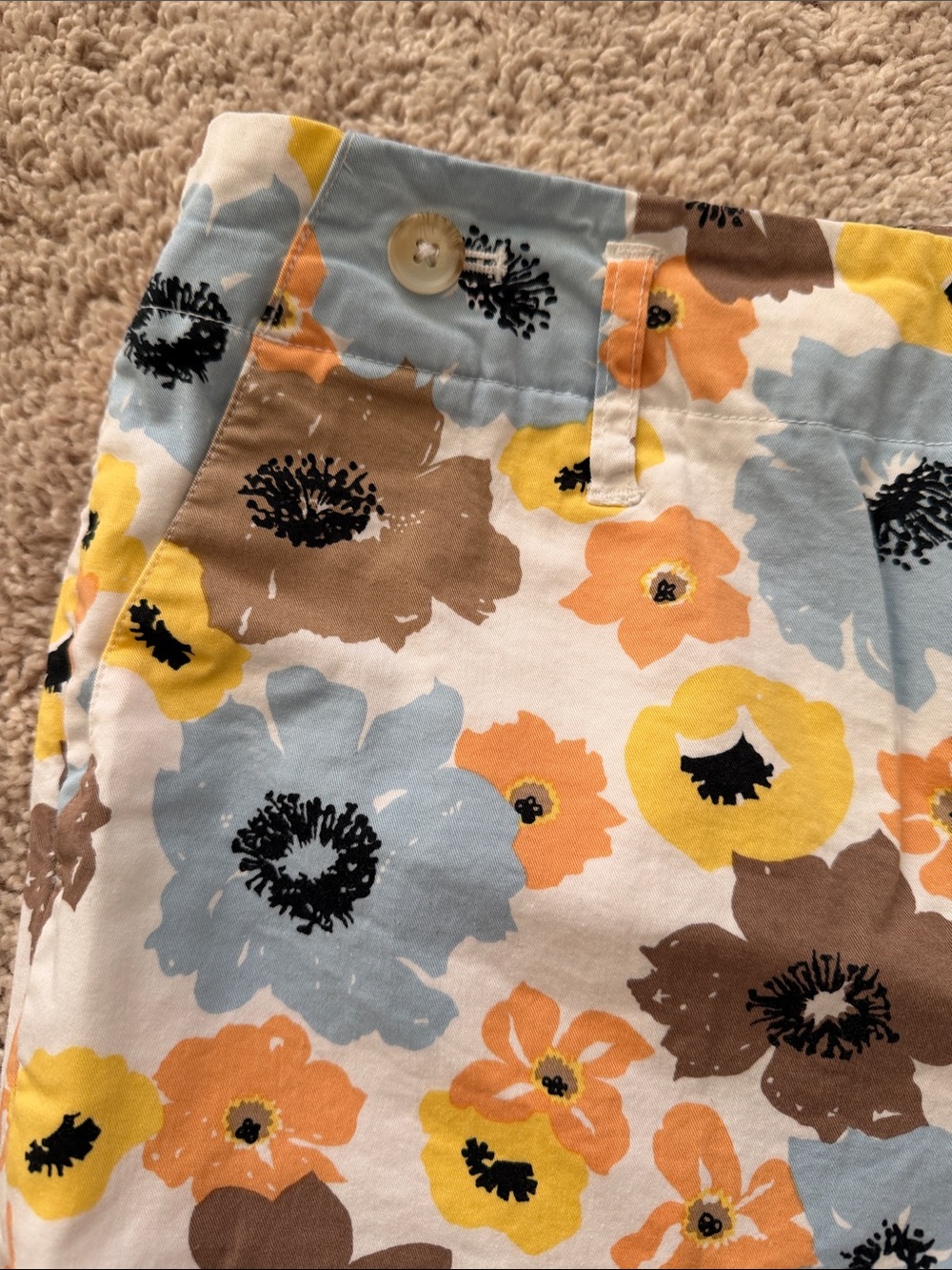 Madison Studio Floral Capris - Yellow, Blue & Brown - Picture 3 of 4